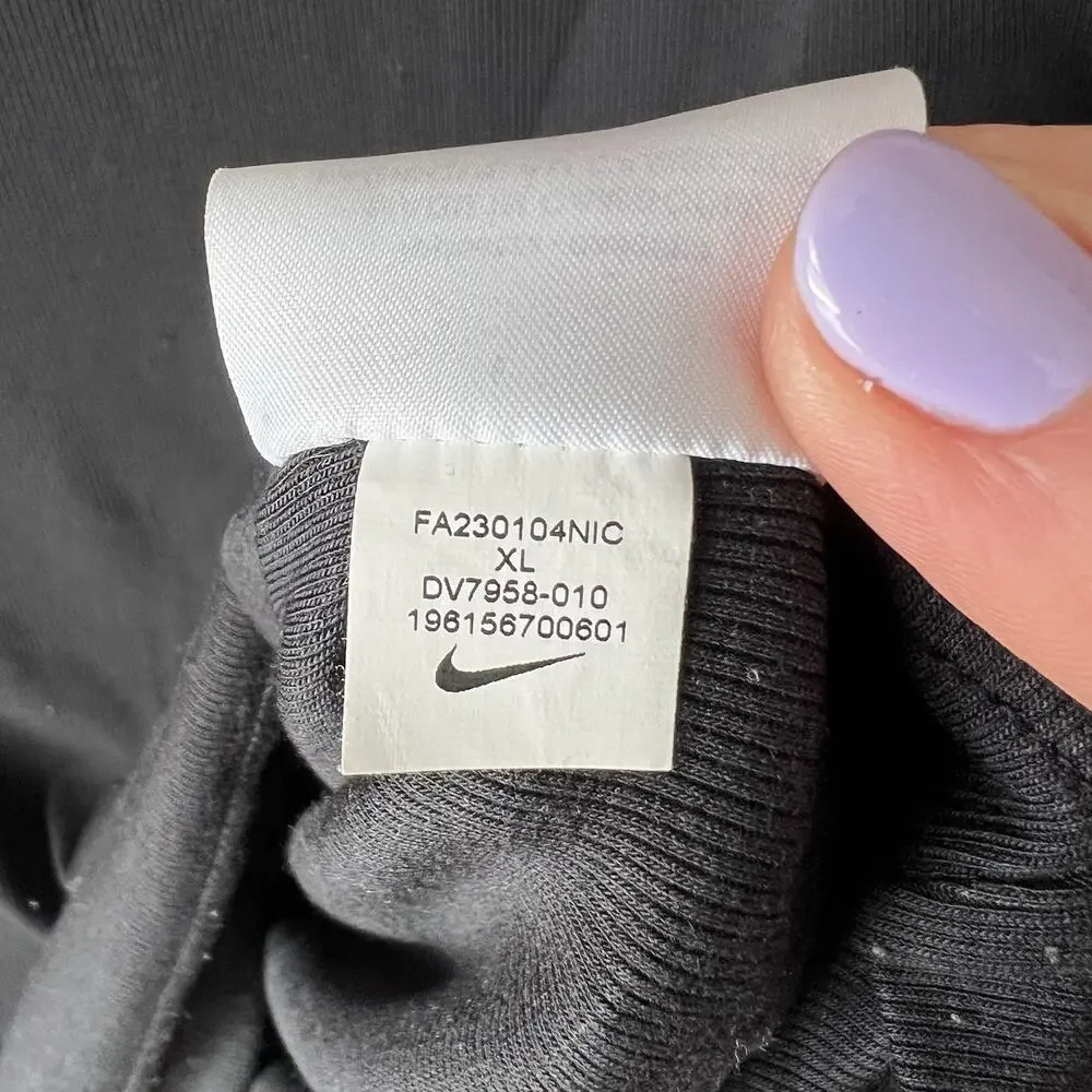 Nike Women's Sportswear Essential Ribbed Mock Neck Long Sleeve Top Black XL